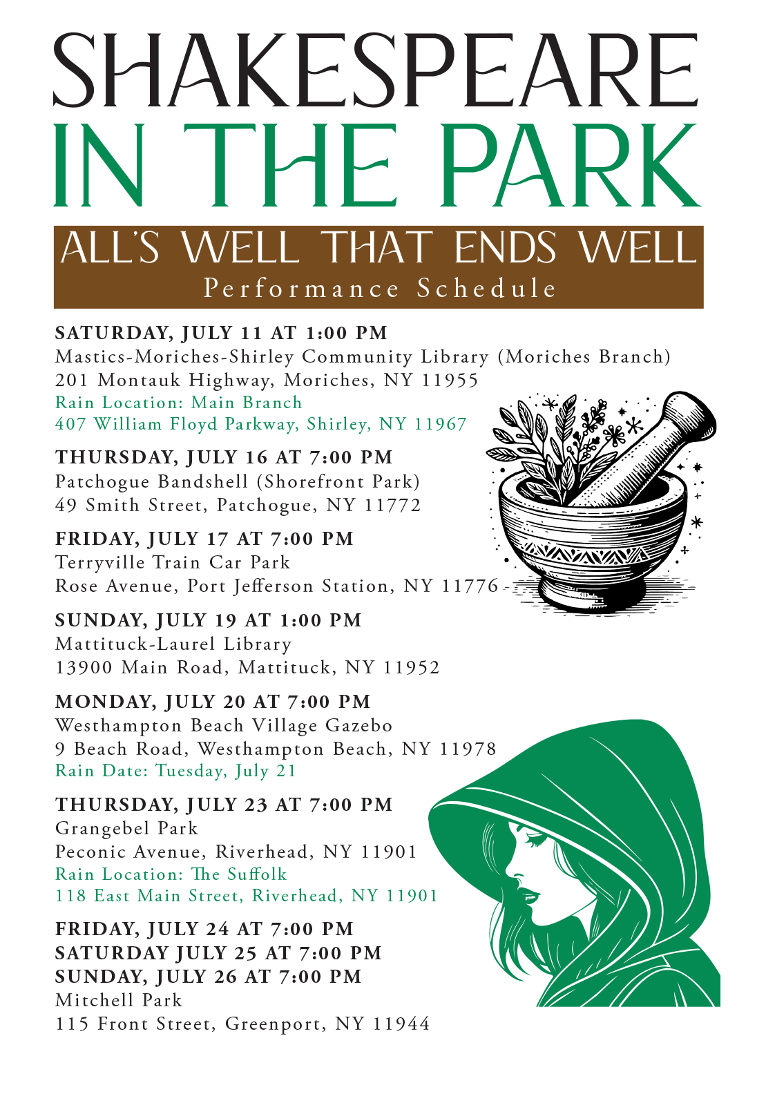 Shakespeare in the Park Summer 2026 &mdash;&nbsp;All's Well That Ends Well